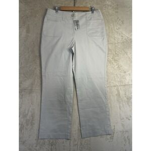 NWT Chico's Size 2 Short Eleanor Pant Women Glacier Gray  Original Fit Straight